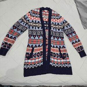 L.L. Bean Fair Isle Knit Cardigan Small
